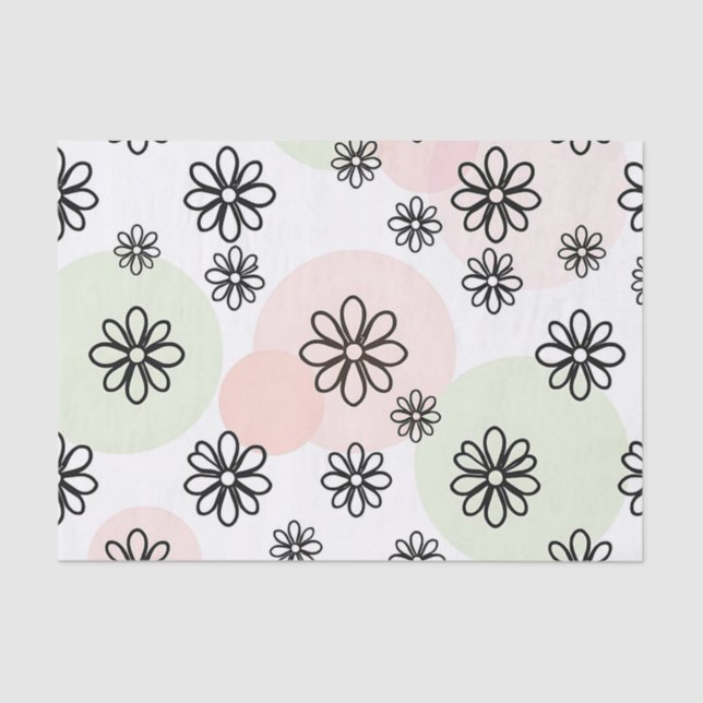 Minimalist Floral Background with Geometric Flower Tissue Paper (Front)
