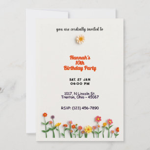 Minimalist Floral Birthday Card