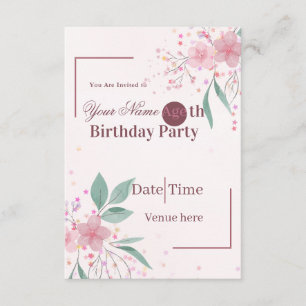 Minimalist Floral Birthday Invitation
