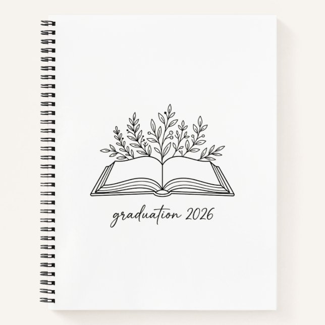 Minimalist Floral Book Graduation 2026 (Front)