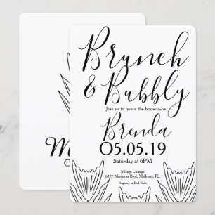 Minimalist Floral Botany  Flower Line Art Wedding Invitation