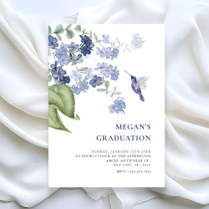 Minimalist Floral branch bird graduation Invitation