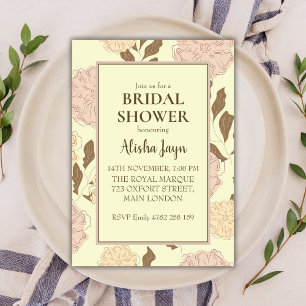 Minimalist Floral Bridal Shower Invitation