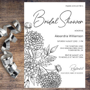 Minimalist Floral Bridal Shower Invitation