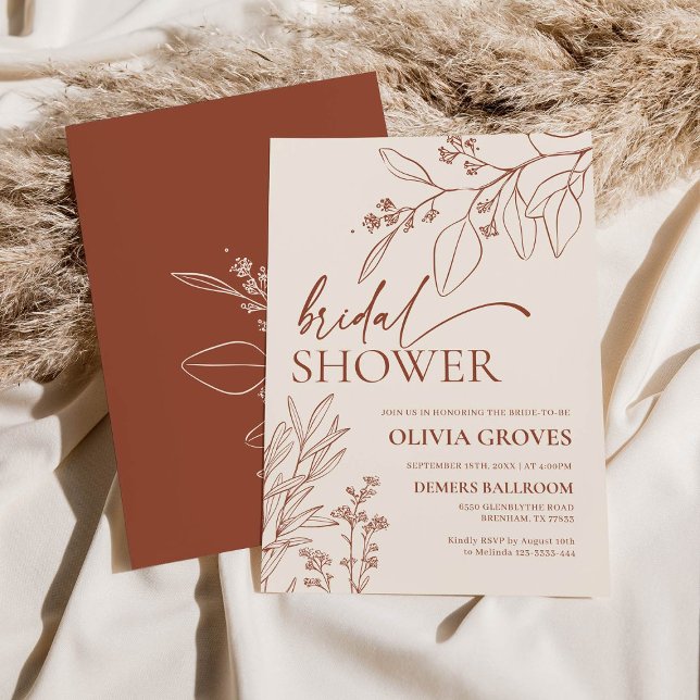 Minimalist Floral Bridal Shower Invitation (Creator Uploaded)