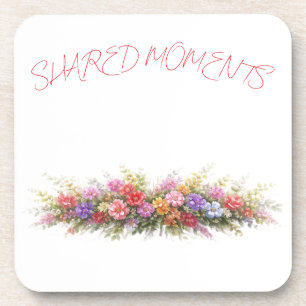 Minimalist Floral Corner  Wedding Napkin Elegant  Coaster