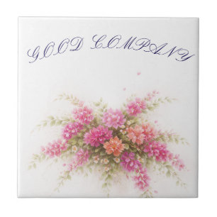 Minimalist Floral Corner Wedding Napkin Tile