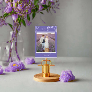 Minimalist Floral Couple photo with number Table Number