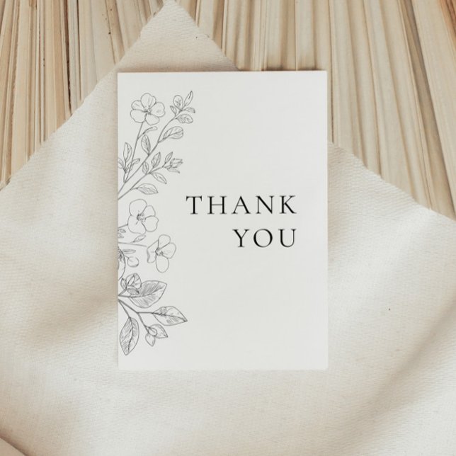 Minimalist Floral Flat Save The Date Card (Creator Uploaded)