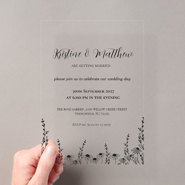 Minimalist Floral Garden Wedding Invitation  (Insitu (Handheld))