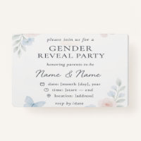 Minimalist Floral Gender Reveal Invitation