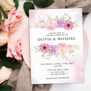 Minimalist Floral Gentle Wedding Invitation