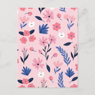Minimalist floral holiday postcard
