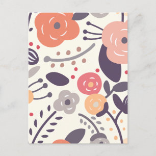 Minimalist floral holiday postcard