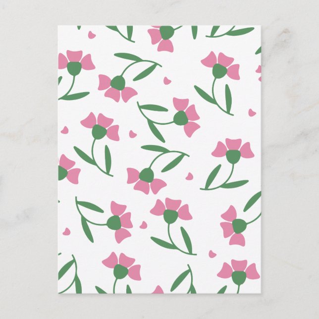 Minimalist floral holiday postcard (Front)