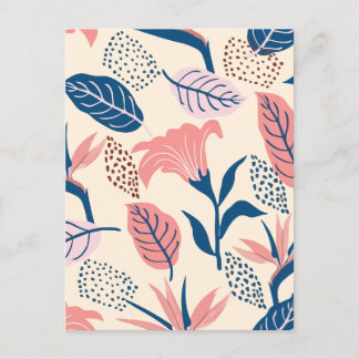Minimalist floral holiday postcard