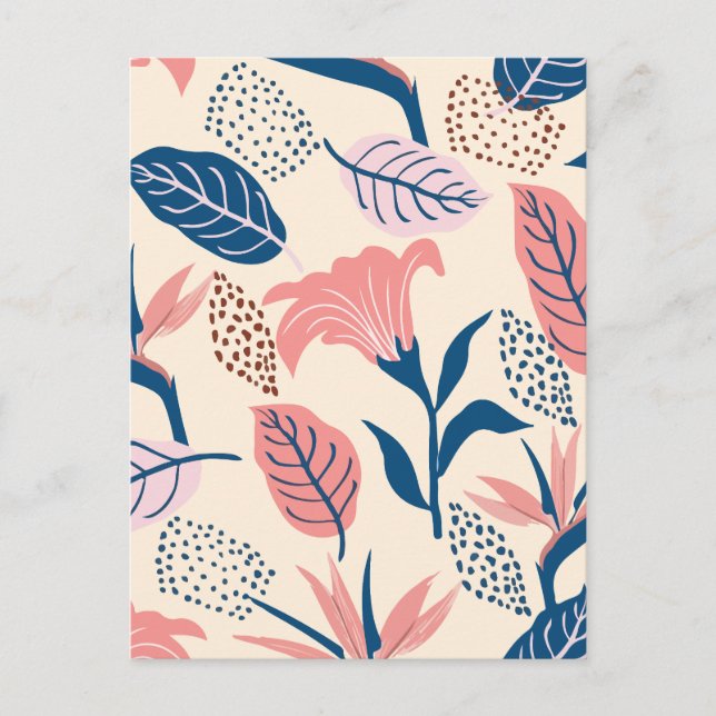 Minimalist floral holiday postcard (Front)