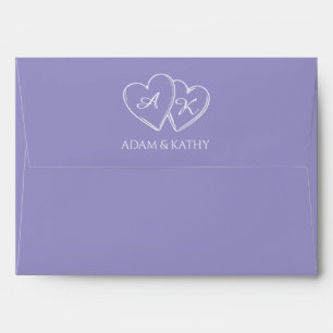 Minimalist Floral Lavender Wedding Envelope