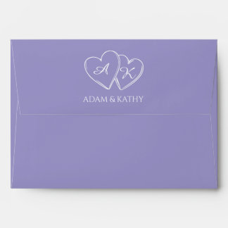 Minimalist Floral Lavender Wedding Envelope