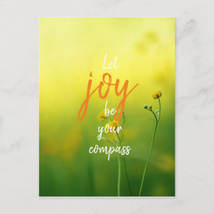 Minimalist Floral // Let Joy Be Your Compass Postcard