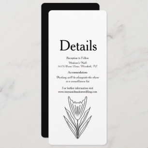 Minimalist Floral Line Art Botany Monochrome Invitation