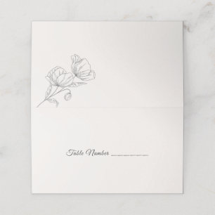 Minimalist Floral Line Art Wedding Elegant Botanic Place Card