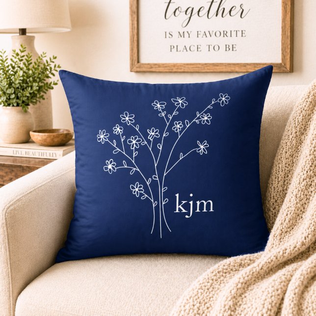 Minimalist Floral Monogram Cushion (Creator Uploaded)
