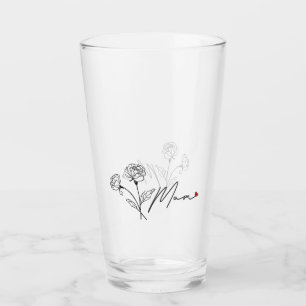 Minimalist Floral Mum Tumbler With Heart