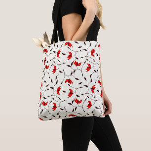 Minimalist floral pattern pretty nature lover tote bag