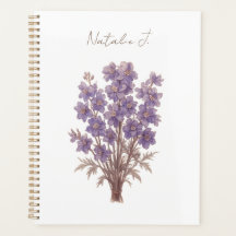 Minimalist Floral Planner, Personalised Larkspur