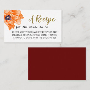 Minimalist Floral Recipe for the Enclosure Card