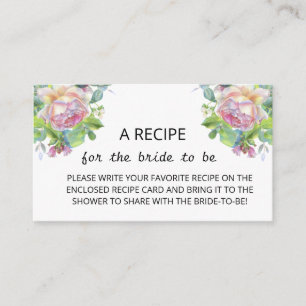 Minimalist Floral Recipe for the  Enclosure Card 