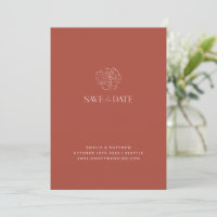 Minimalist Floral Terracotta Drawing Boho Wedding
