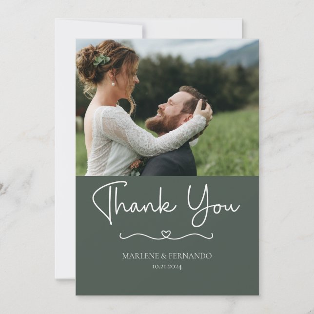 Minimalist Floral Thank you Card (Front)