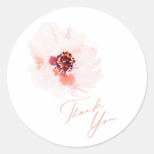 Minimalist Floral Thank You Wedding Sticker
