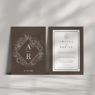 Minimalist Floral Wedding Invitation