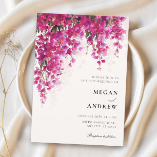 Minimalist floral wedding invitation
