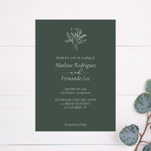 Minimalist Floral Wedding Invitation