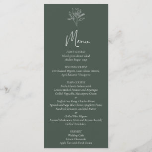 Minimalist Floral Wedding Menu