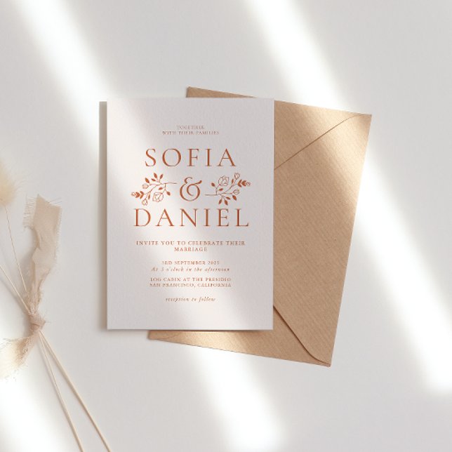 Minimalist Floral Winter Wedding Invitation (Creator Uploaded)
