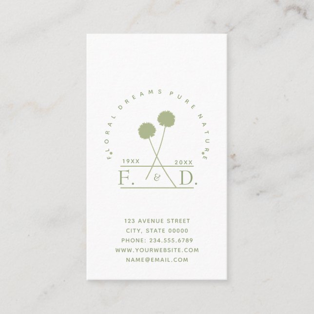Minimalist Florist Business Card (Front)