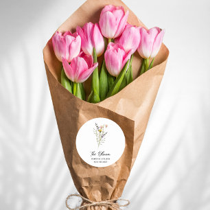 Minimalist Florist Flower Bouquet Label