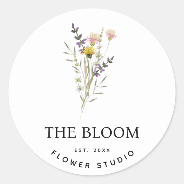 Minimalist Florist Flower Bouquet Label (Front)
