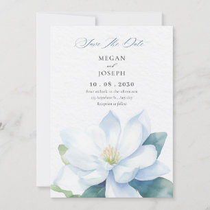 Minimalist flower bloom wedding save the date