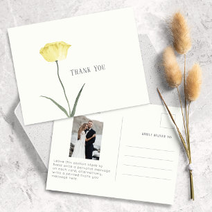 Minimalist Flower Butternut Thank You  Postcard