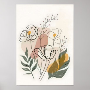 Minimalist Flower Line Art Poster