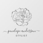 Minimalist Flower Line Art Typography in Black
