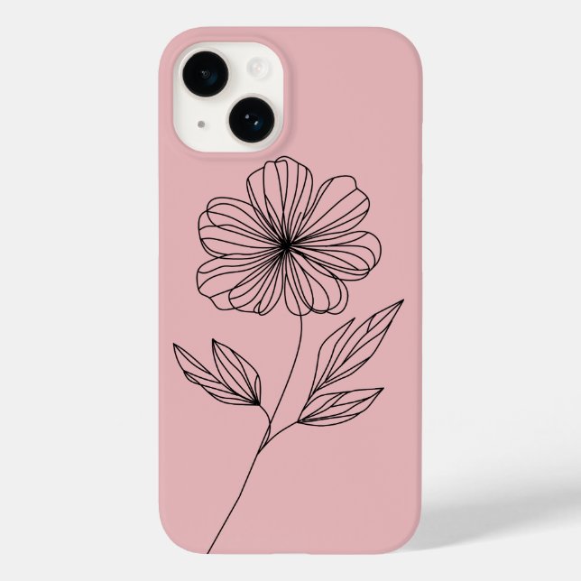 Minimalist Flower Line Drawing Case-Mate iPhone Case (Back)
