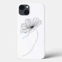 Minimalist Flower Line Drawing