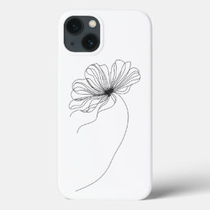 Minimalist Flower Line Drawing iPhone 13 Case